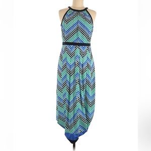 Ann Taylor Factory Multicolored Chevron Halter Maxi Dress